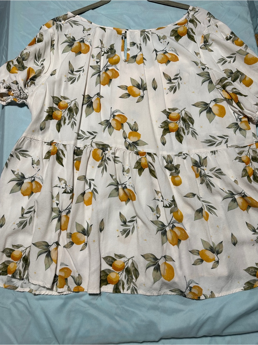 BloomChic White Tunic with Yellow Lemon Print